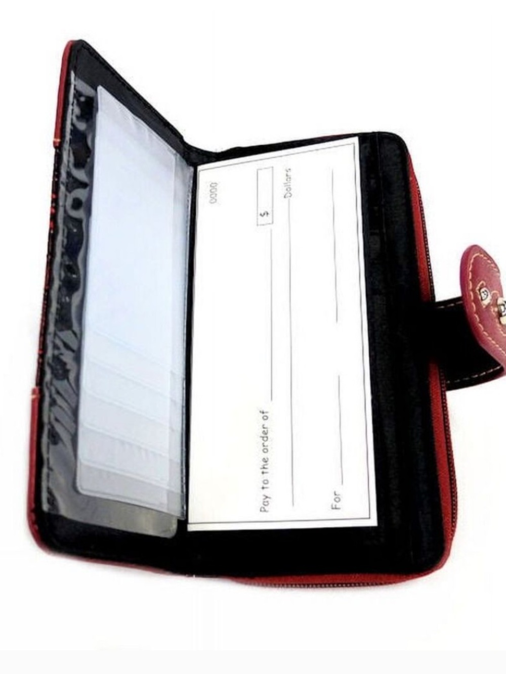 Others Follow Red Embossed Leather Wallet with Stud Accents - Picture 5 of 6
